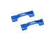 Two blue anodized aluminium hoop brace bars for RC vehicles, featuring the GPM Racing logo engraved on the top surface.