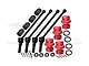 GPM 110mm Medium Carbon Steel Front & Rear CVD Shaft 4Pcs w/ Red Aluminium Wheel Lock & Hex Claw Set TXMW110FRSN-R