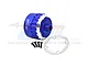 A blue anodized aluminium differential case by GPM Racing with four black screws and a white gasket on a white background.