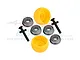 GPM 1/4 Lean Bar Wheels w/ Flanged Metal Shielded Bearings Set - Yellow MX040-Y