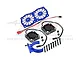 GPM Aluminium Adjustable Motor Heatsink w/ Dual Cooling Fans Set - Blue MAKX018FANC-B
