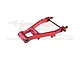 A red anodized aluminium rear swing arm for an RC car by GPM Racing, shown against a white background.