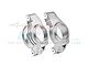 A pair of silver GPM Racing aluminium front steering hub carriers (C-hubs) marked with L and R for left and right sides.