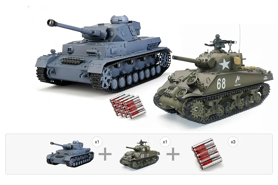 Heng Long RC Tanks - M4A3 Sherman vs Panzer IV (F2 Type) Rival Bundle image 135227