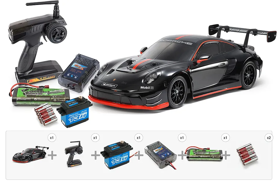 Tamiya TT-02 Porsche 911 GT3 R (992) RC Touring Car Kit - Essentials Builders Bundle image 136388