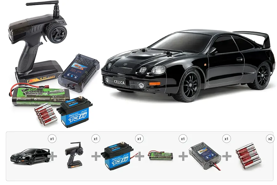 Tamiya TT-02 Toyota Celica GT-Four (ST205) RC Car Kit - Essentials Builders Bundle image 136747