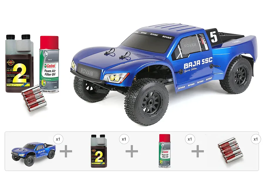 Rovan 32cc Baja V2 5SC RC Short Course Truck Petrol 2WD 1/5 Scale RTR - Essentials Pack image 143680