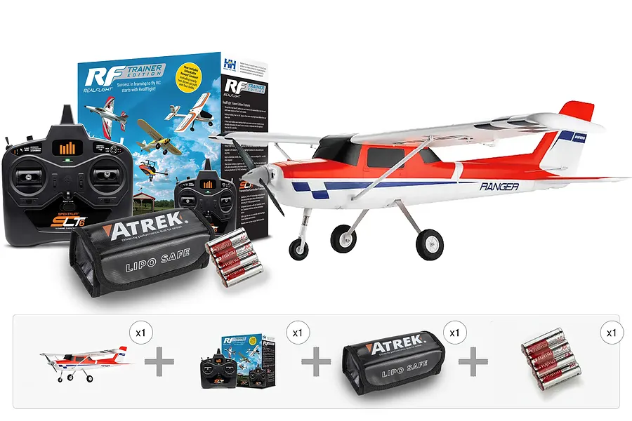 FMS RC Plane Ranger EP Reflex V3 1.2m Red - Learn To Fly Bundle image 147643