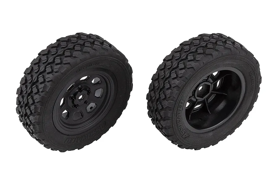 Team Associated Front Tyres on Black Rims - Glued Wheels 2Pcs image 100010
