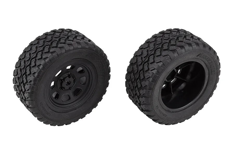 Team Associated 2.2&amp;quot; Rear Tyres on Black Rims - Glued Wheels 2Pcs image 100012