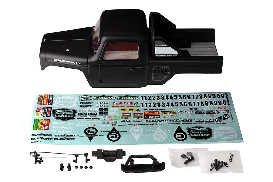 Element RC Enduro Ecto Painted 1/10 Body Shell - Scratch-n-Weather Black image 100015