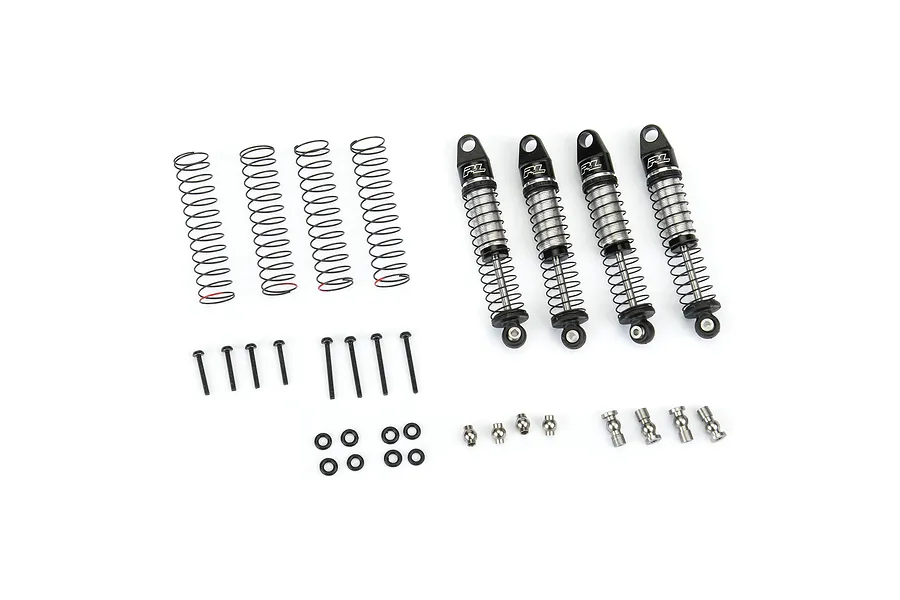Pro-Line 1/24 Big Bore Scaler Complete Shocks 4Pcs - Black/Silver image 100179