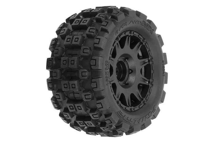 Pro-Line 1.85&amp;quot; Badlands MX Tyres on Black Raid Rims 4Pcs image 100246