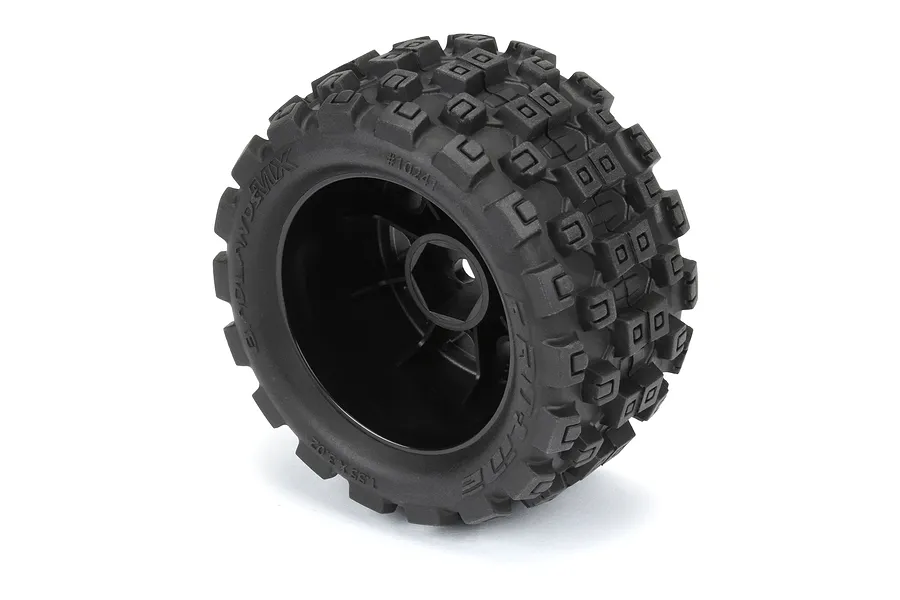 Pro-Line 1.85&amp;quot; Badlands MX Tyres on Black Raid Rims 4Pcs image 100247