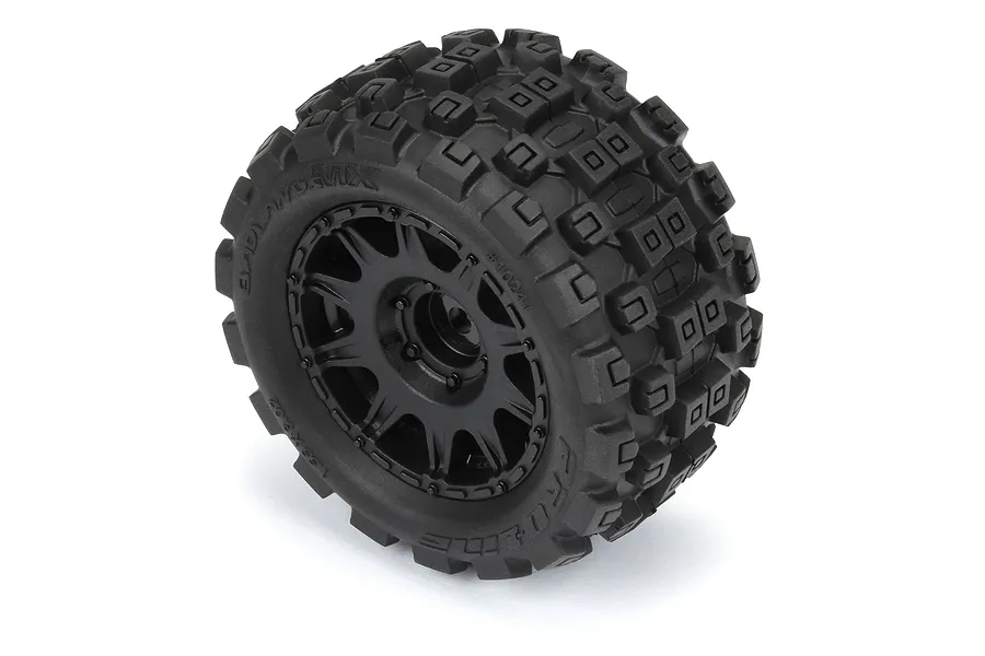 Pro-Line 1.85&amp;quot; Badlands MX Tyres on Black Raid Rims 4Pcs image 100249