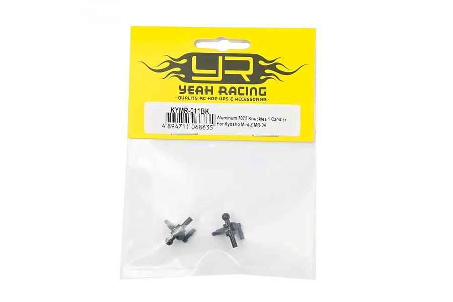 Yeah Racing KYMR-011BK aluminium steering knuckles for Kyosho Mini-Z MR-04 in original retail packaging.