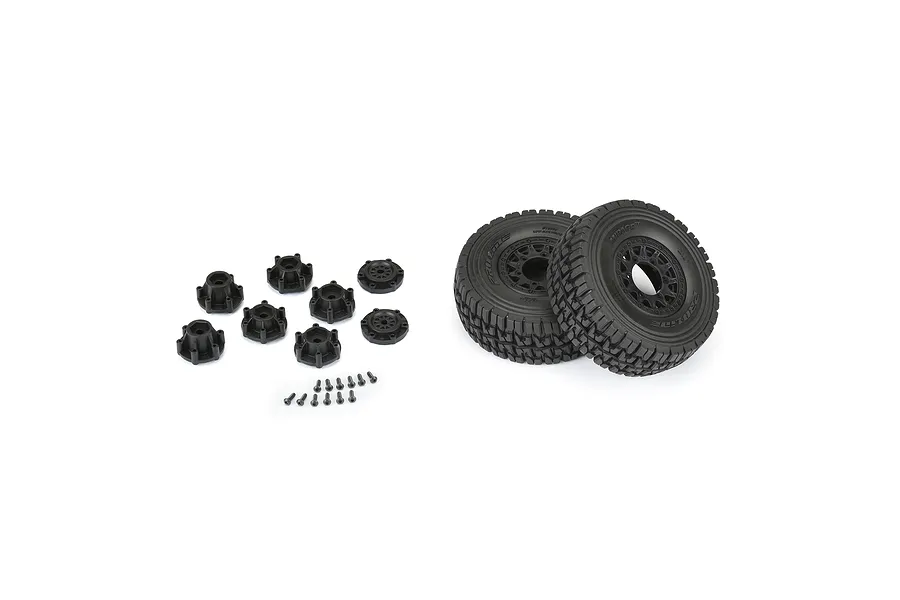 Pro-Line 2.2/3.0&amp;quot; Mirage TT Belted Tyres on Removable Hex Black SCT Rims 2Pcs image 100573