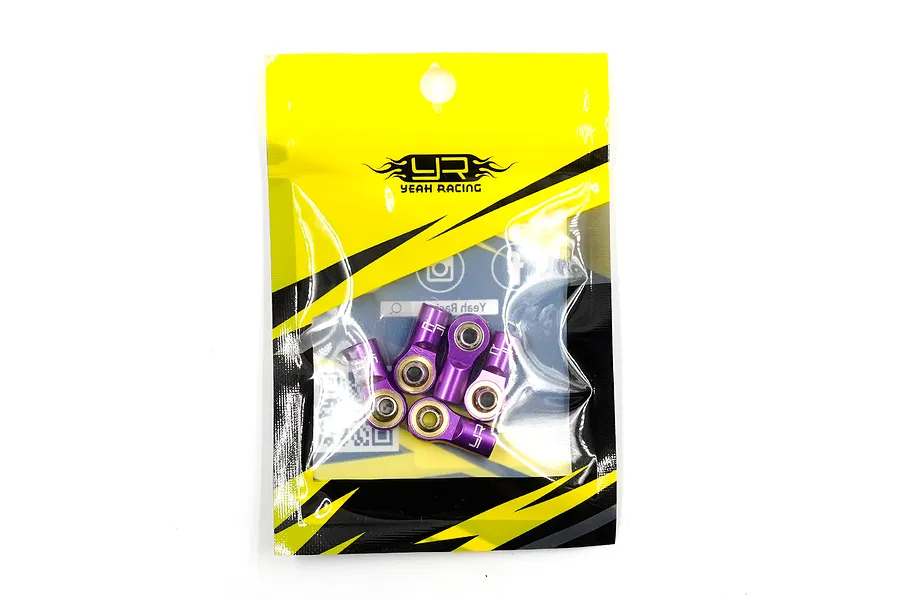 Yeah Racing Aluminium M3 Rod Ends 5Pcs -  Purple image 100699