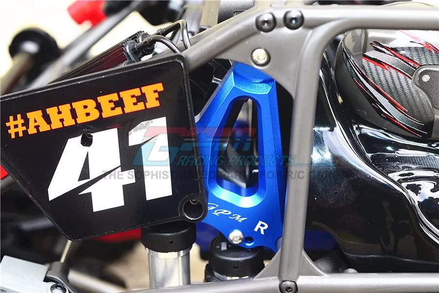 GPM Aluminium Rear Shock Mounts 2Pcs - Blue image 3