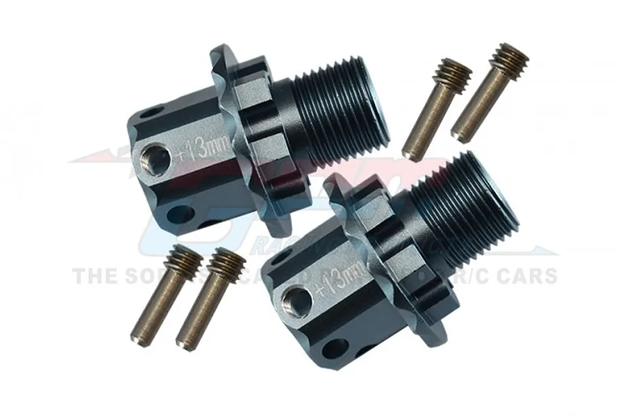 GPM Aluminium 17mm (+13mm) Wheel Hex Adaptors 2Pcs - Grey Silver image 100789