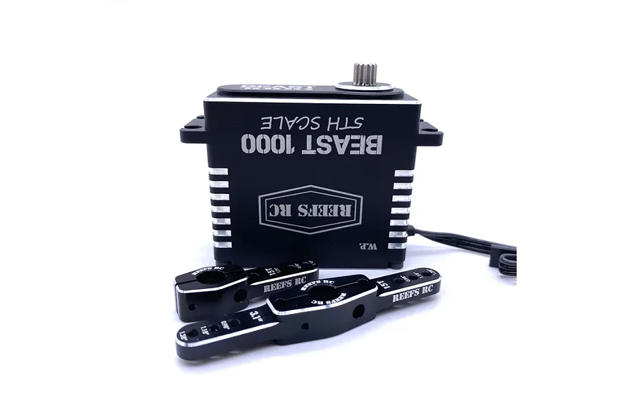 Reefs RC Aluminium BEAST 1000 1/5 Scale 78kg 8.4V Brushless Metal Gear Servo with 15T Horns - Black image 100858