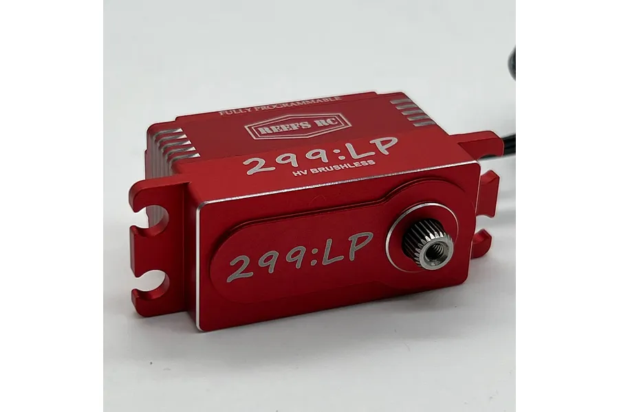 Reefs RC Aluminium 299LP Low Profile 23kg 8.4V Brushless Metal Gear Servo - Red image 100886