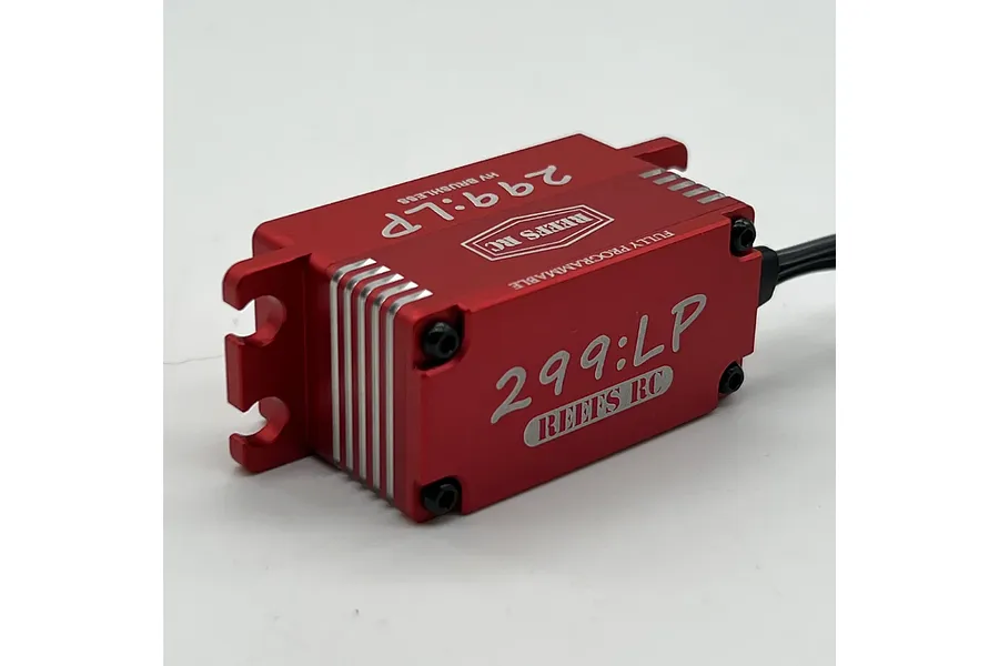 Reefs RC Aluminium 299LP Low Profile 23kg 8.4V Brushless Metal Gear Servo - Red image 100887