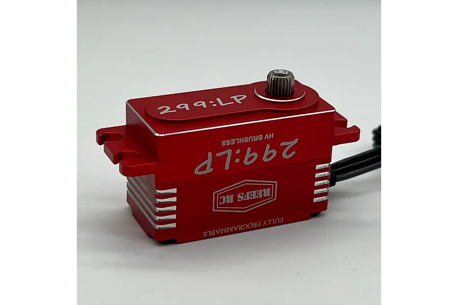 Reefs RC Aluminium 299LP Low Profile 23kg 8.4V Brushless Metal Gear Servo - Red image 100888