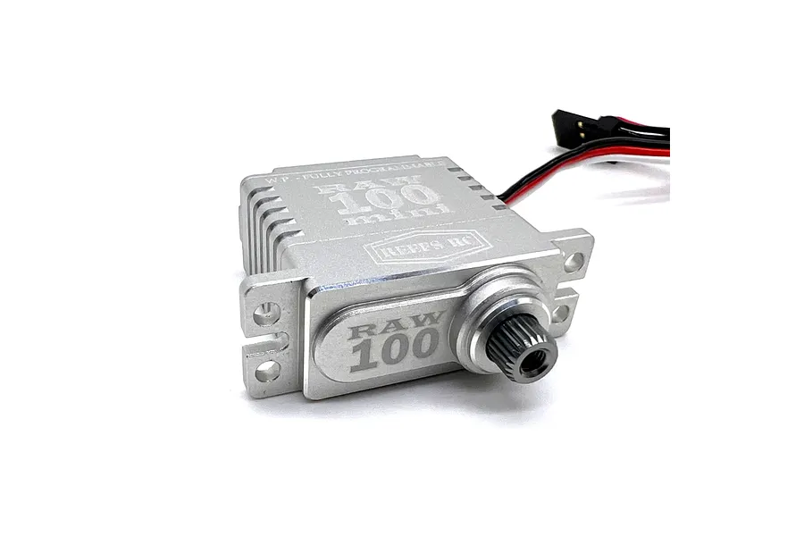 Reefs RC Aluminium RAW100 Mini 7.4kg 8.4V Coreless Metal Gear Servo - Silver image 100890
