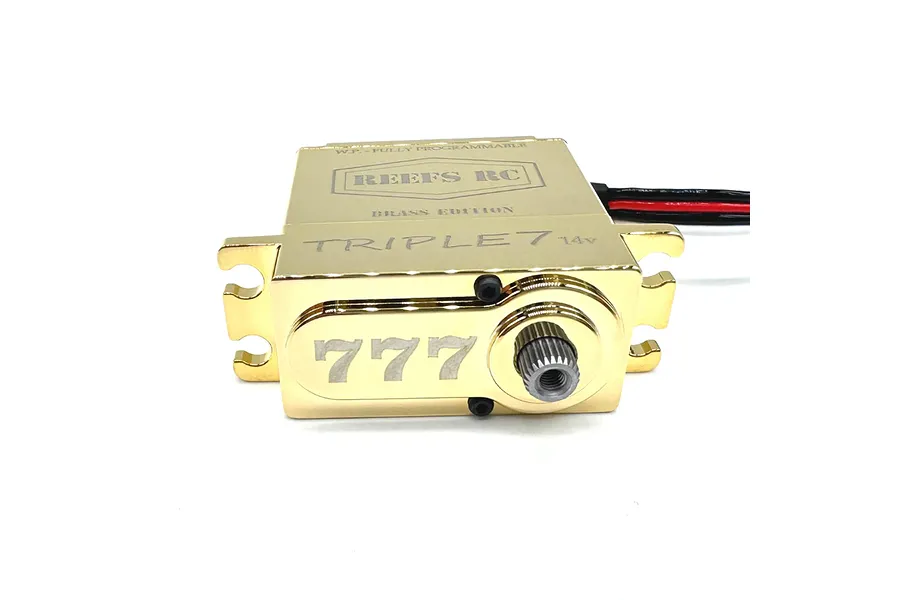 Reefs RC Brass TRIPLE7 Standard 56kg 14V Brushless Metal Gear Servo - Brass image 100916