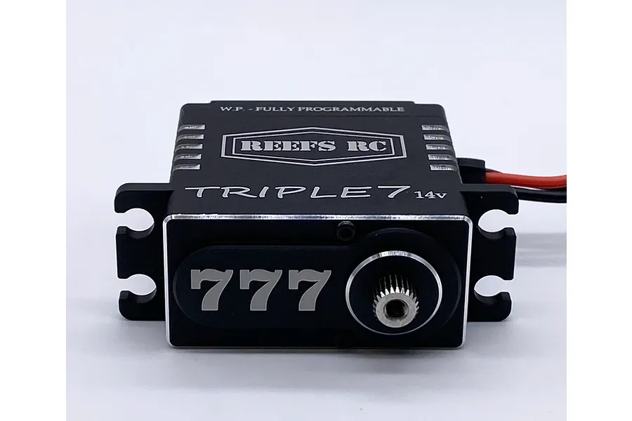 Reefs RC Aluminium Triple7 Standard 60kg 14V Direct Power Brushless Metal Gear Servo - Black image 100929