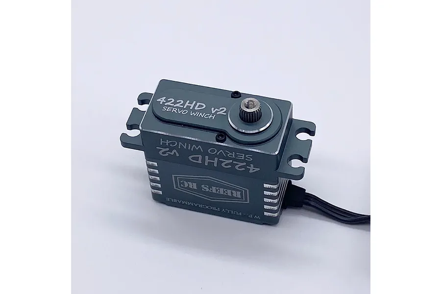 Reefs RC Aluminium 422HD V2 Standard 35kg 8.4V Coreless Metal Gear Winch Servo with Spool - Black image 100936