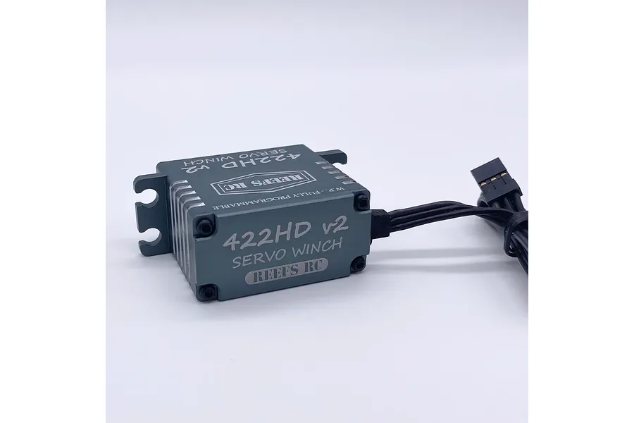 Reefs RC Aluminium 422HD V2 Standard 35kg 8.4V Coreless Metal Gear Winch Servo with Spool - Black image 100937