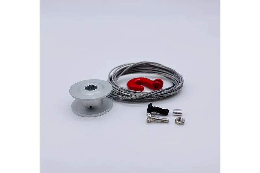 Reefs RC Aluminium 299LP Low Profile 23kg 8.4V Coreless Metal Gear Winch Servo with Spool - Black image 100940