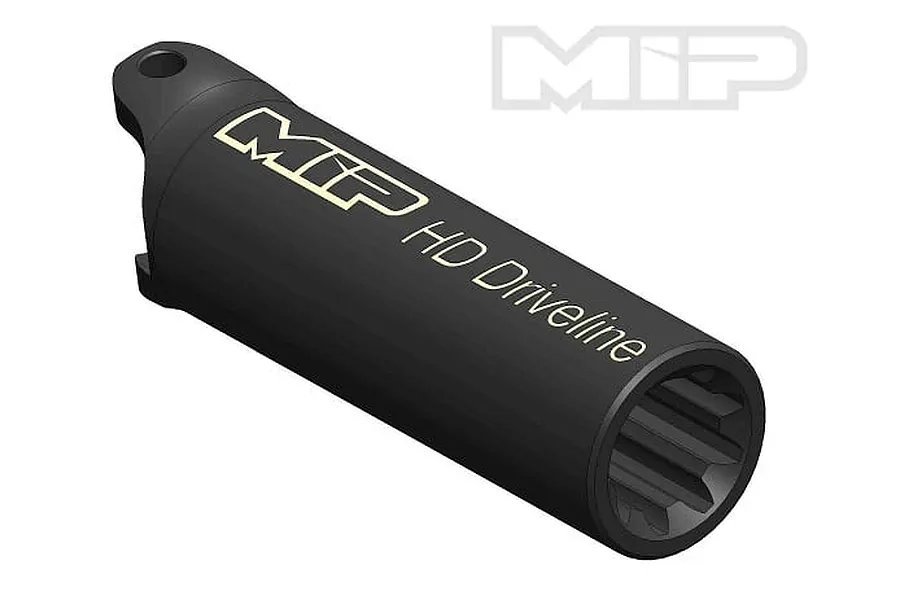 A black MIP HD Driveline female splined driveshaft component shown in a studio product shot.