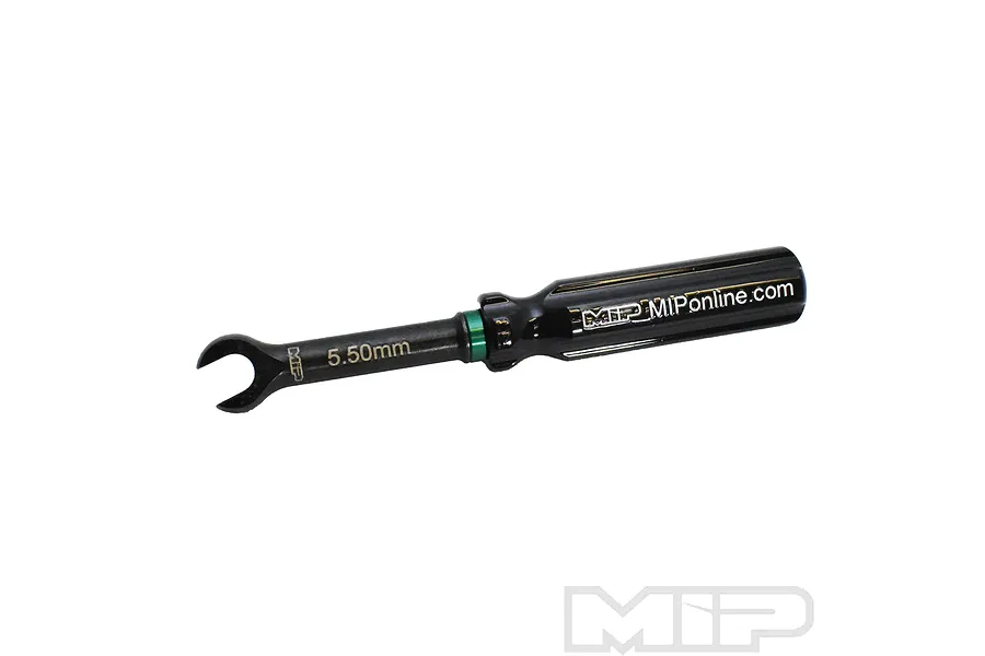 MIP 5.50mm G2 turnbuckle wrench with a black handle and green accent ring, isolated on a white background.