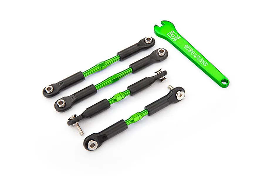 Traxxas Aluminium Adjustable Turnbuckle Set with Wrench 5Pcs - Green image 101116
