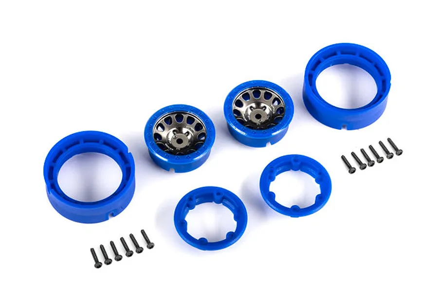 Traxxas 1.0&amp;quot; Method Race Wheels 105 Beadlock Rims - Satin Black/Blue  image 101145