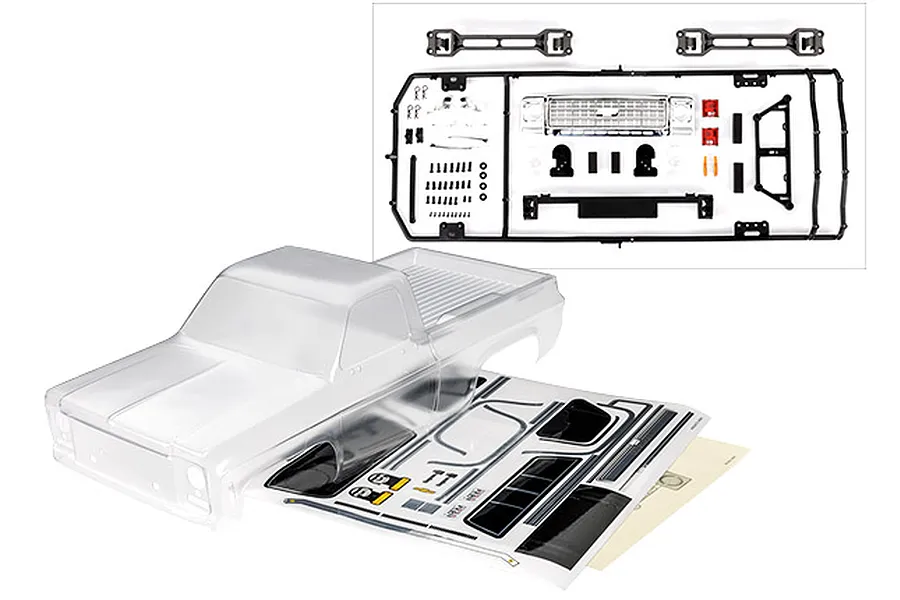 Traxxas 1/10 1979 Chevrolet K10 Unpainted Body Shell with Accessories - Clear image 101150