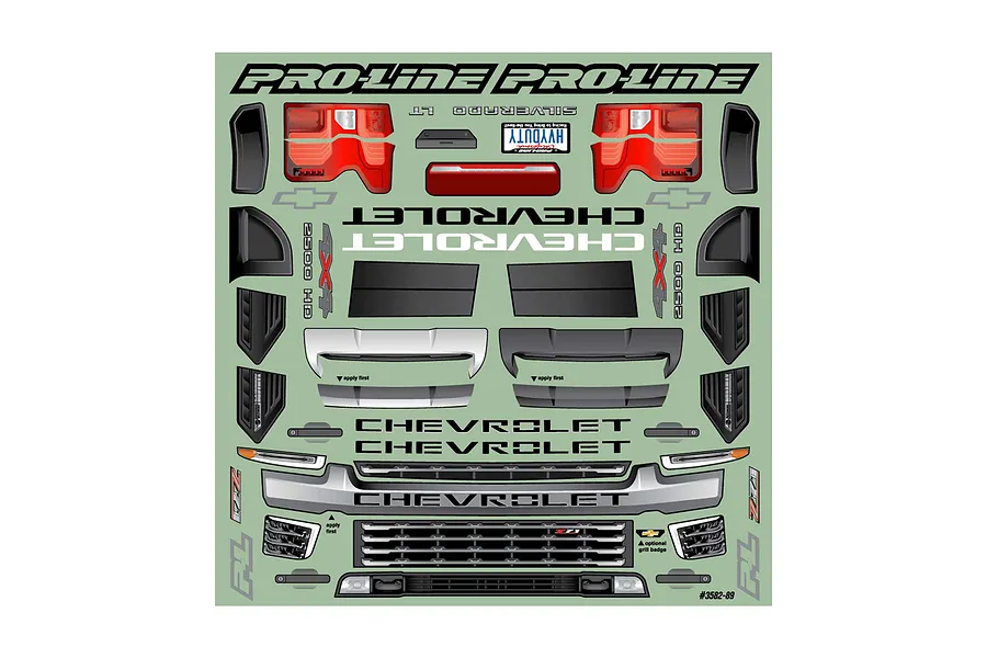Pro-Line 1/8 2021 Chevrolet Silverado 2500 HD Unpainted Body Shell - Clear image 101200