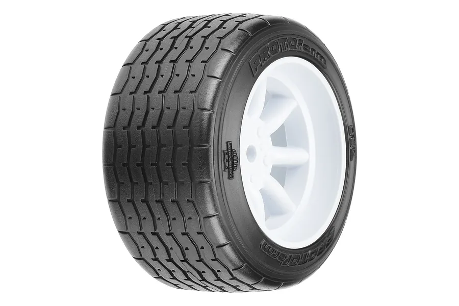 Pro-Line 1.9&amp;quot; VTA 31mm Rear Tyres on 8 Spoke White Rims - Glued Wheels 2Pcs image 101220