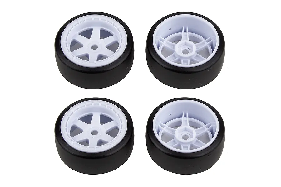 Team Associated Hoonitruck Drift Tyres on White Rims - Glued Wheels 2Pcs image 101233