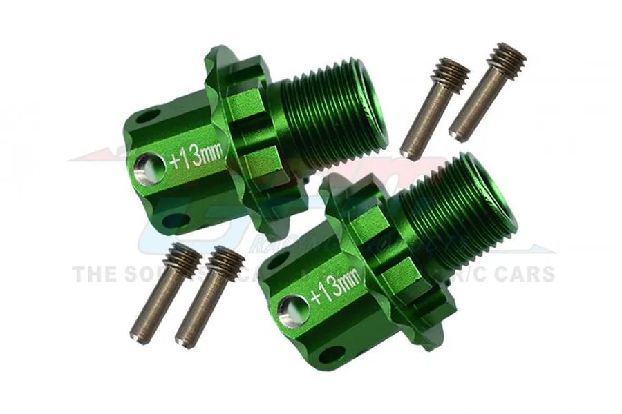 GPM Aluminium 17mm (+13mm) Wheel Hexes 2Pcs - Green image 101701