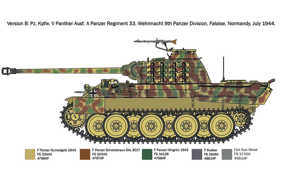 Italeri 1/72 Pz.Kpfw. V Panther Ausf. A Tank Scaled Plastic Model Kit image 101759