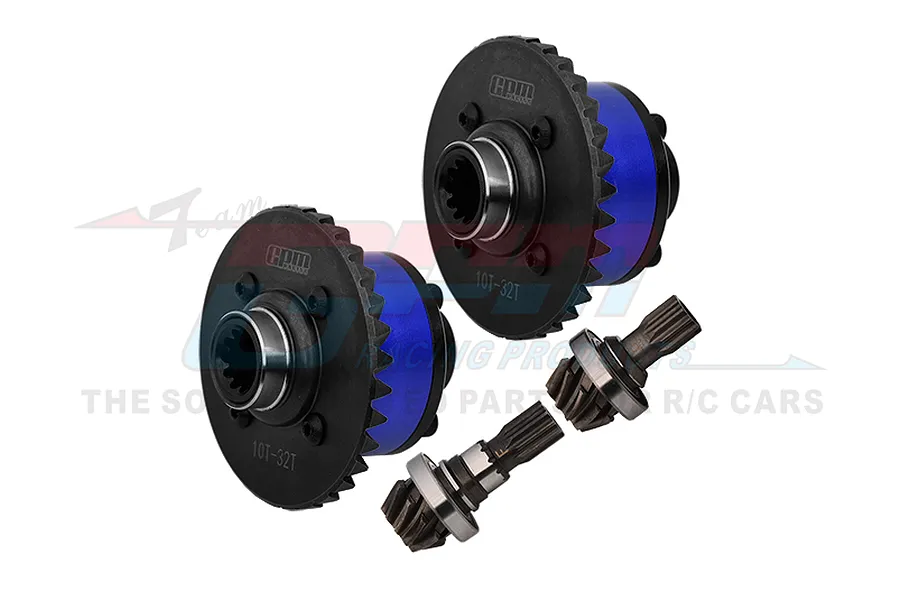 GPM Carbon Steel Front and Rear Complete Differentials with Input Gears 4Pcs - Blue image 102427