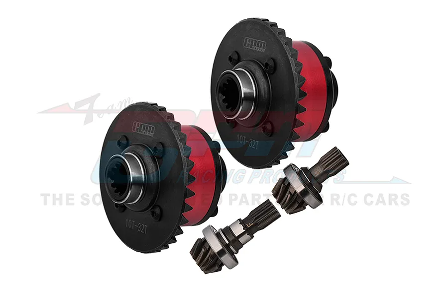 GPM Carbon Steel Front and Rear Complete Differentials with Input Gears 4Pcs - Red image 102428