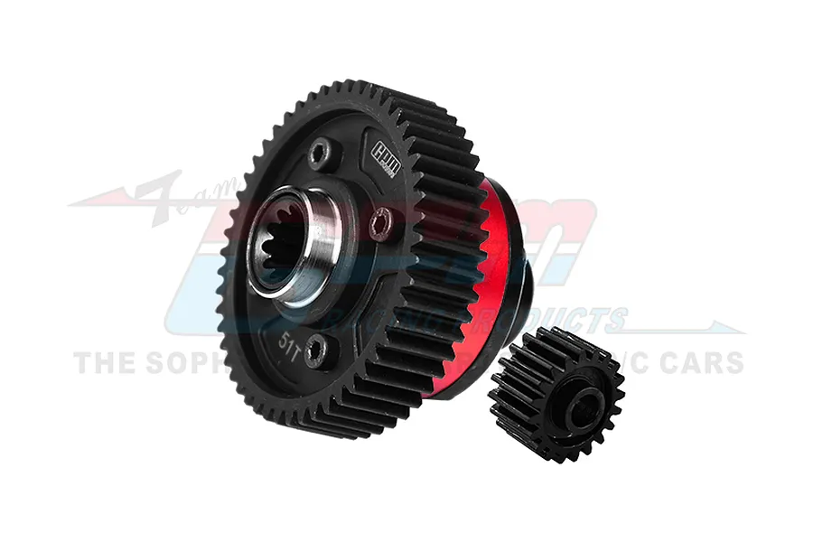 GPM Carbon Steel Complete 51T Centre Differential and 20T Pinion Gear Set - Red image 102440