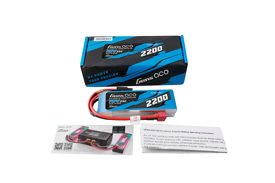 Gens Ace G-Tech 11.1V 2200mAh 25C Soft Case LiPo Battery image 102482