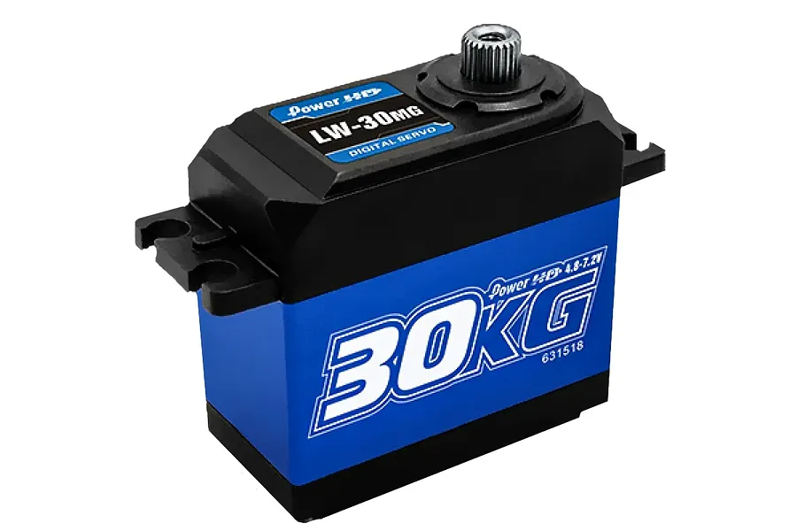 Power HD Blue Aluminium LW-30MG Standard 30kg 7.2v Metal Geared Waterproof Servo image 102829