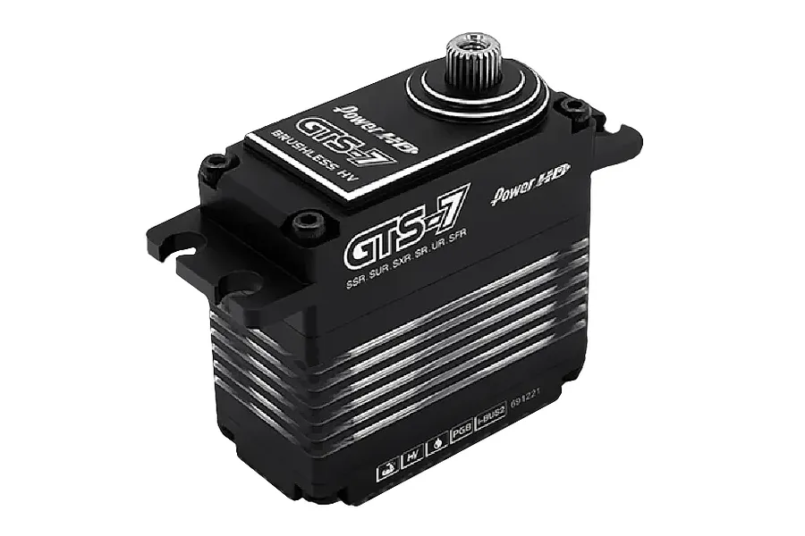 Power HD Black Aluminium GTS-7 Standard 70kg 8.4V HV Brushless Metal Geared Servo image 102830